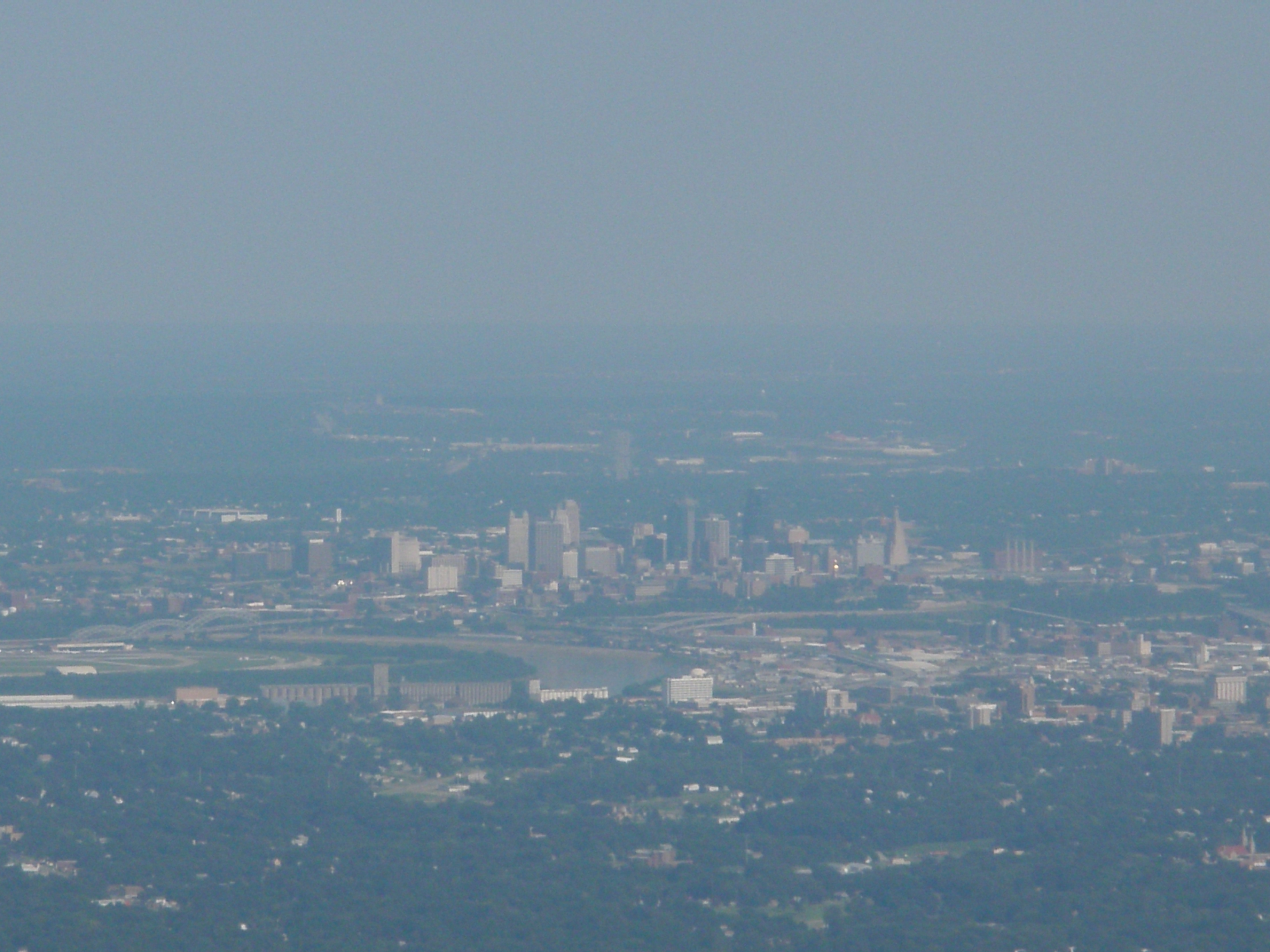 KC skyline from the air